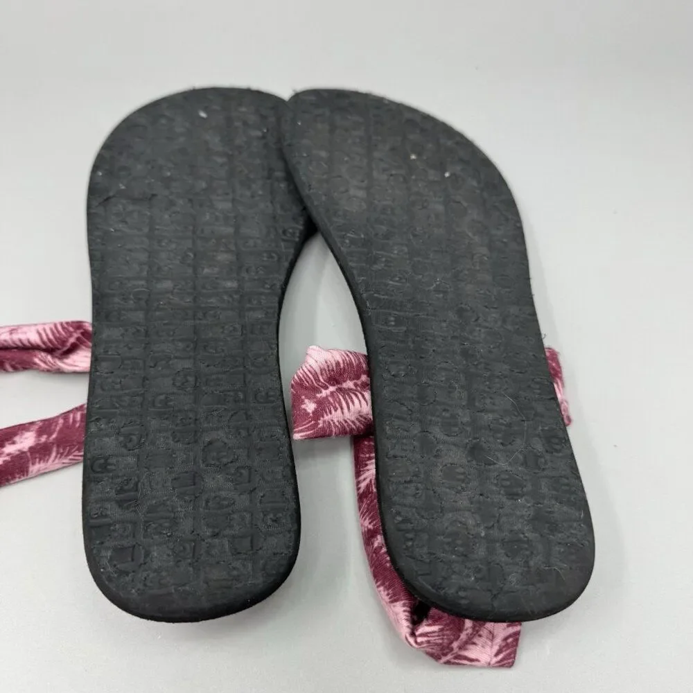 Sanuk Shoes Womens 8 Yoga Sling Ella Prints Slingback Flip Flops 1017884 Pink